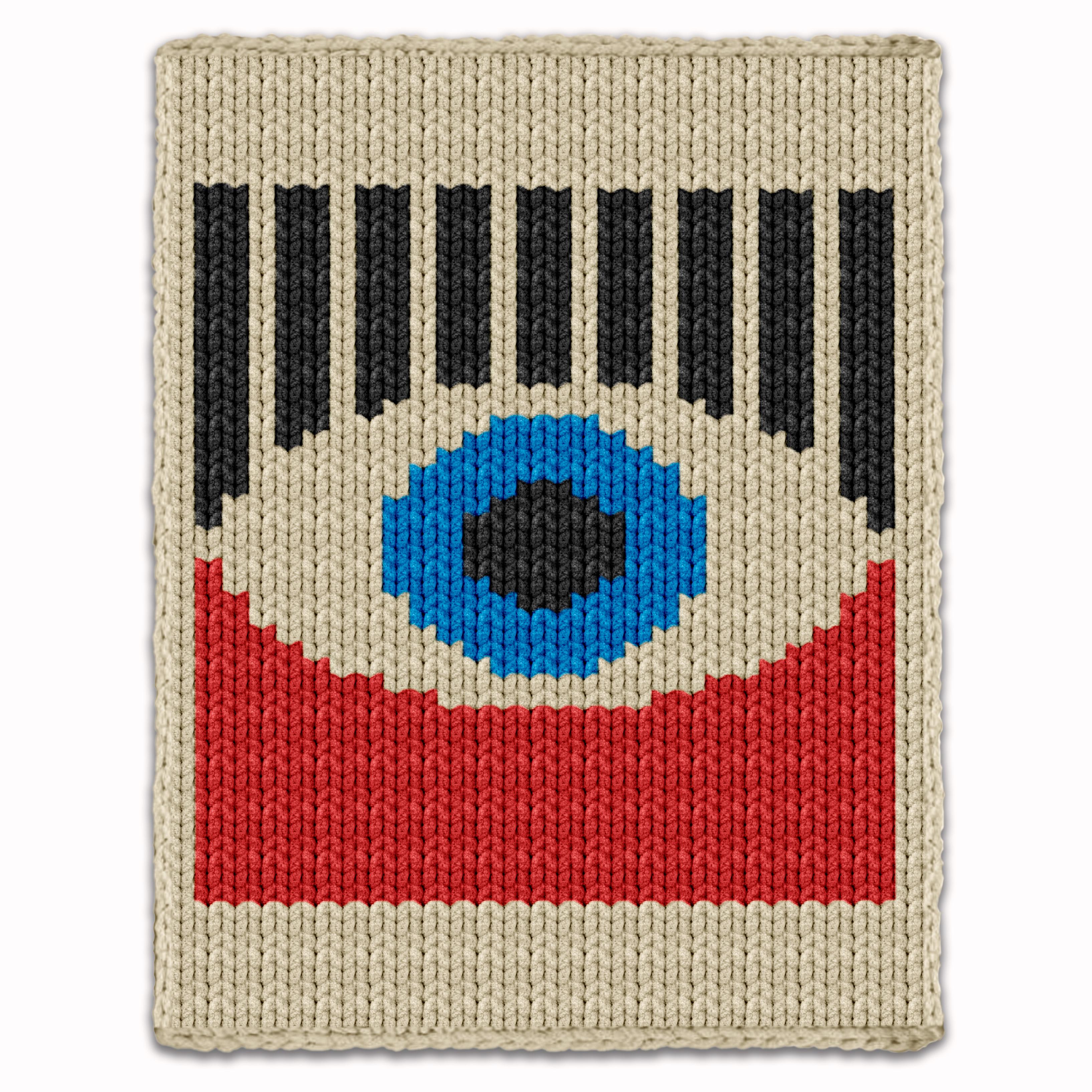 Bauhaus Eye Chunky Blanket Finger Knit Pattern