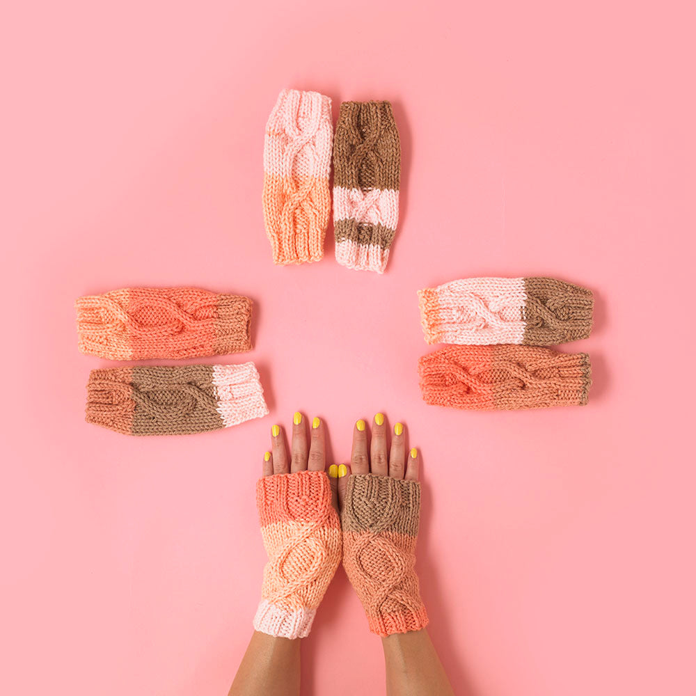 "The Essential Knitted Wristwarmers" - Free Accessory Knitting Pattern in Paintbox Yarns Chunky Pots