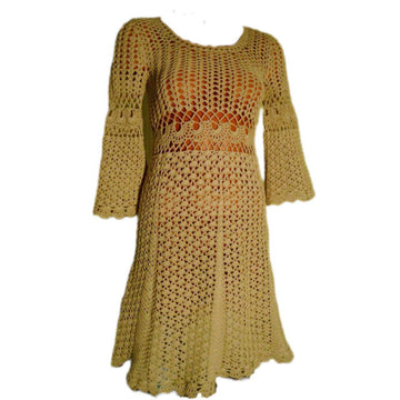 Elegant Crochet Lace Dress - Long Sleeve Boho Dress