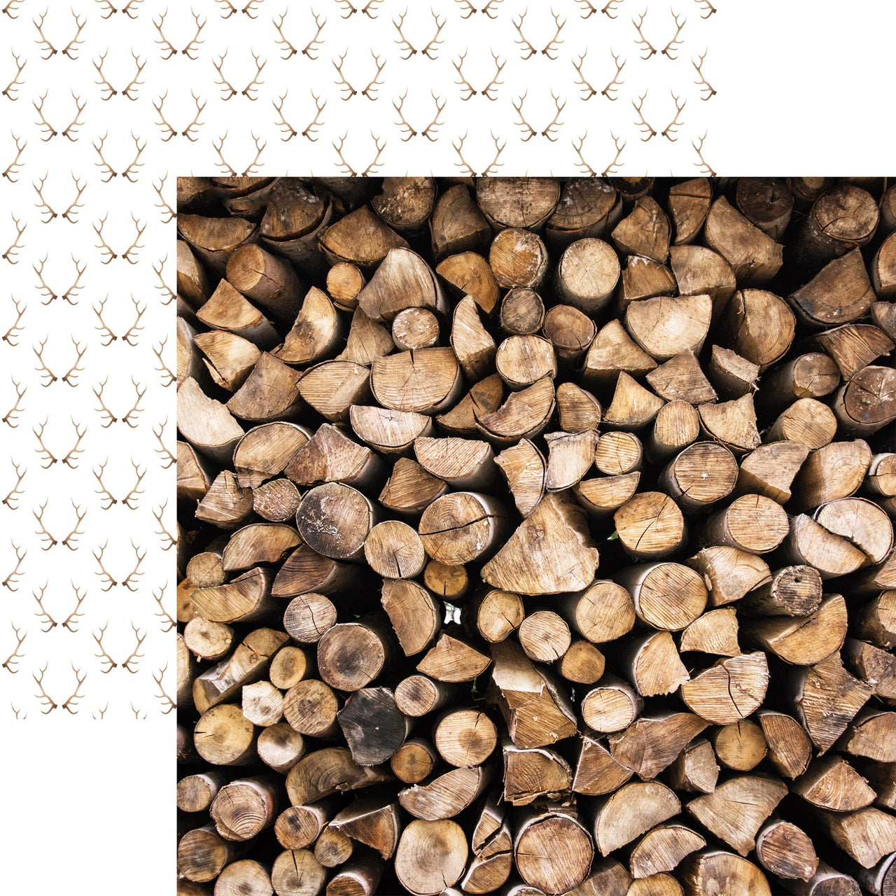 Reminisce Scandinavian Woodland Double-Sided Cardstock 12"X12" 25/Pkg - Stacked Logs