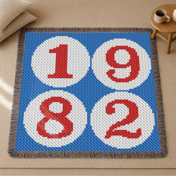 Birth Year 1982 Crib Blanket C2C CROCHET PATTERN French colors Afghan