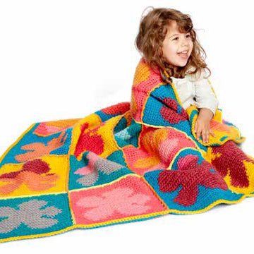 Pop Art Flowers Crochet Blanket in Bernat Super Value & Pop! - Downloadable PDF