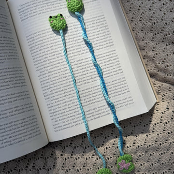 Crochet Frog and Lily Pad Bookmark Pattern