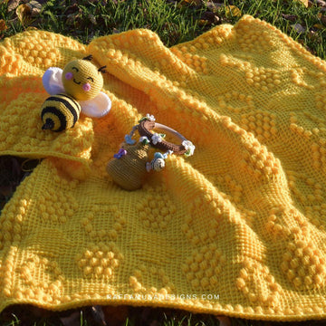 Tunisian Beehive Baby Blanket