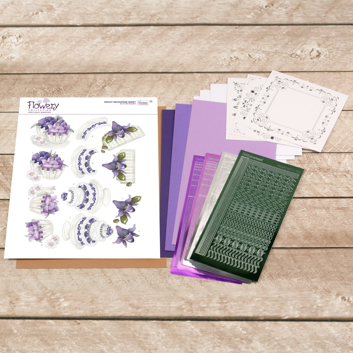 Artdeco Creations Couture Creations Hobbydots 3D Push Out Kit - Precious Marieke Purple Cake