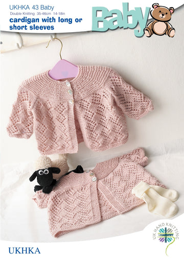 UKHKA 43 Baby Cardigan With Long or Short Sleeves - UKHKA43pdf - Downloadable PDF