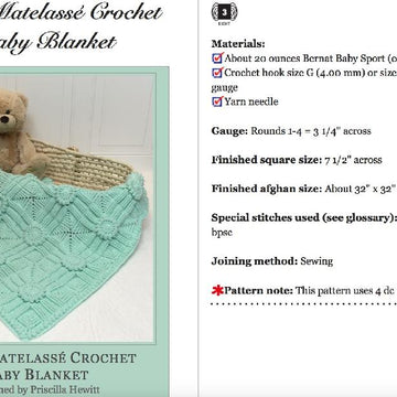 Croix Matelasse Crochet Baby Blanket