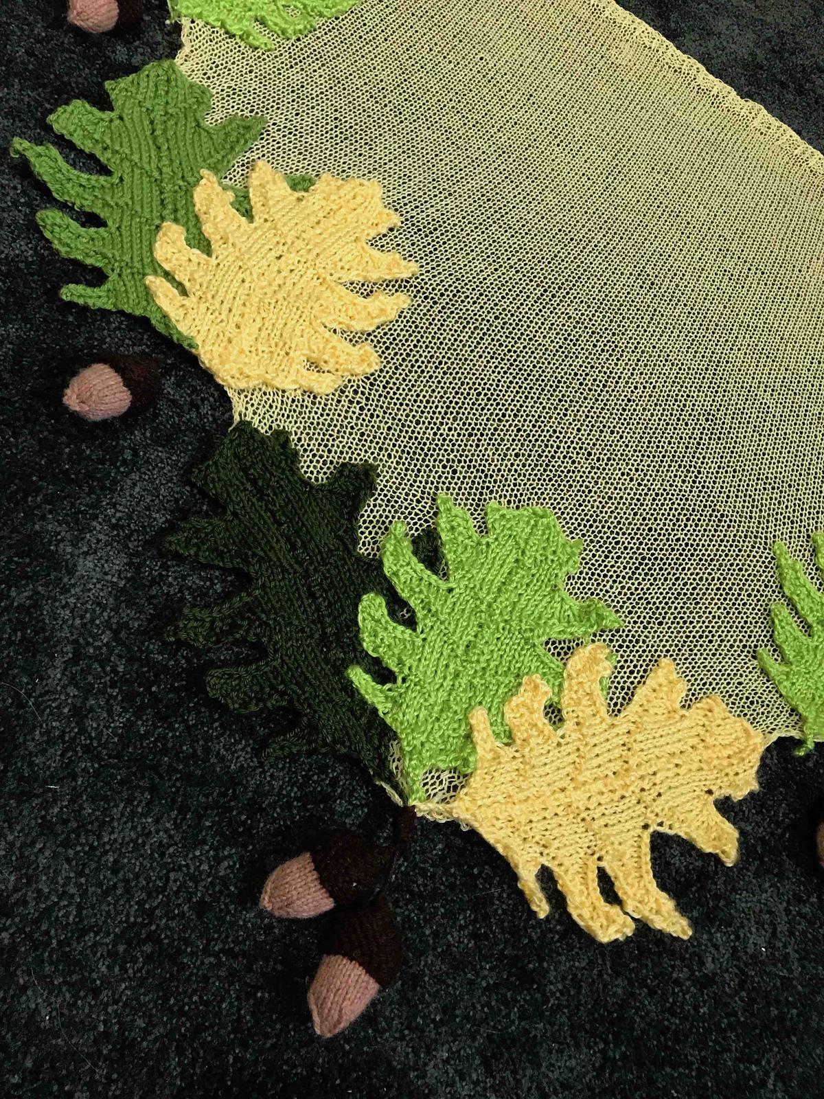 Red Oak Leaf with Acorn Shawl