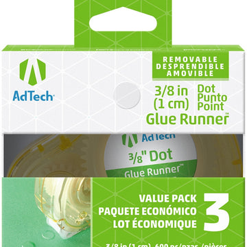 Ad-Tech Removeable Glue Dots 3/Pkg - Clear .375"