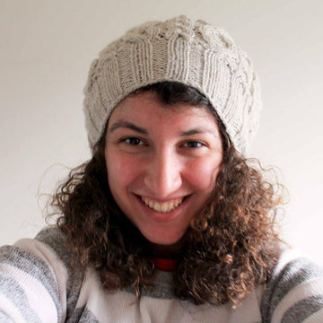 White Cabled Slouch Hat
