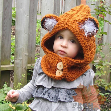Woodland Friends Hooded Cowl (Fox/Skunk/Wolf)