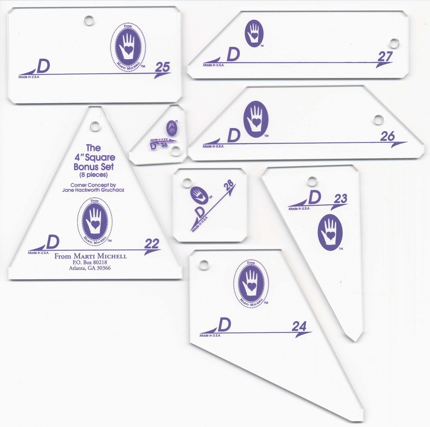 Marti Michell Set D Perfect Patchwork Quilting Template