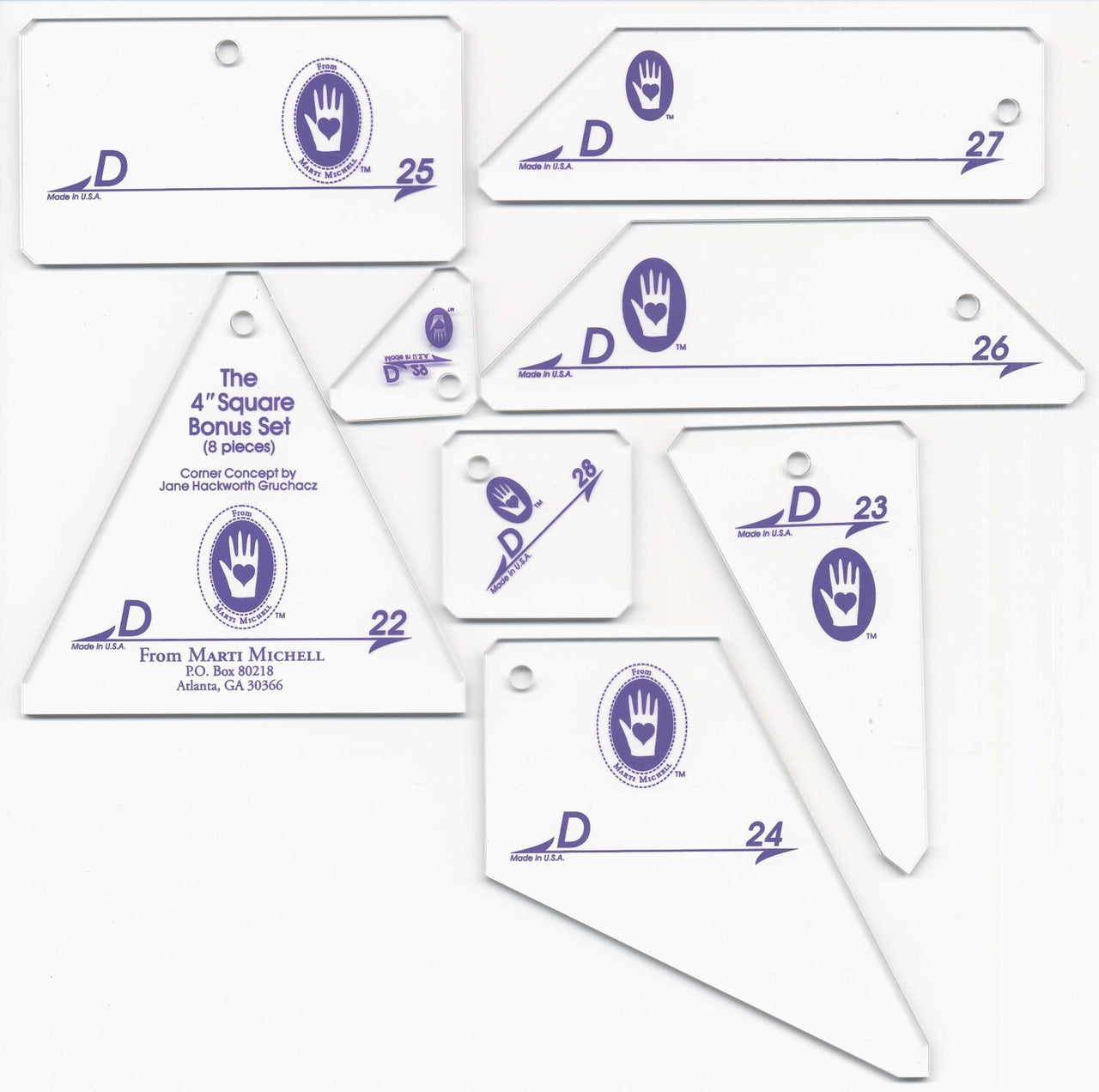 Marti Michell Set D Perfect Patchwork Quilting Template