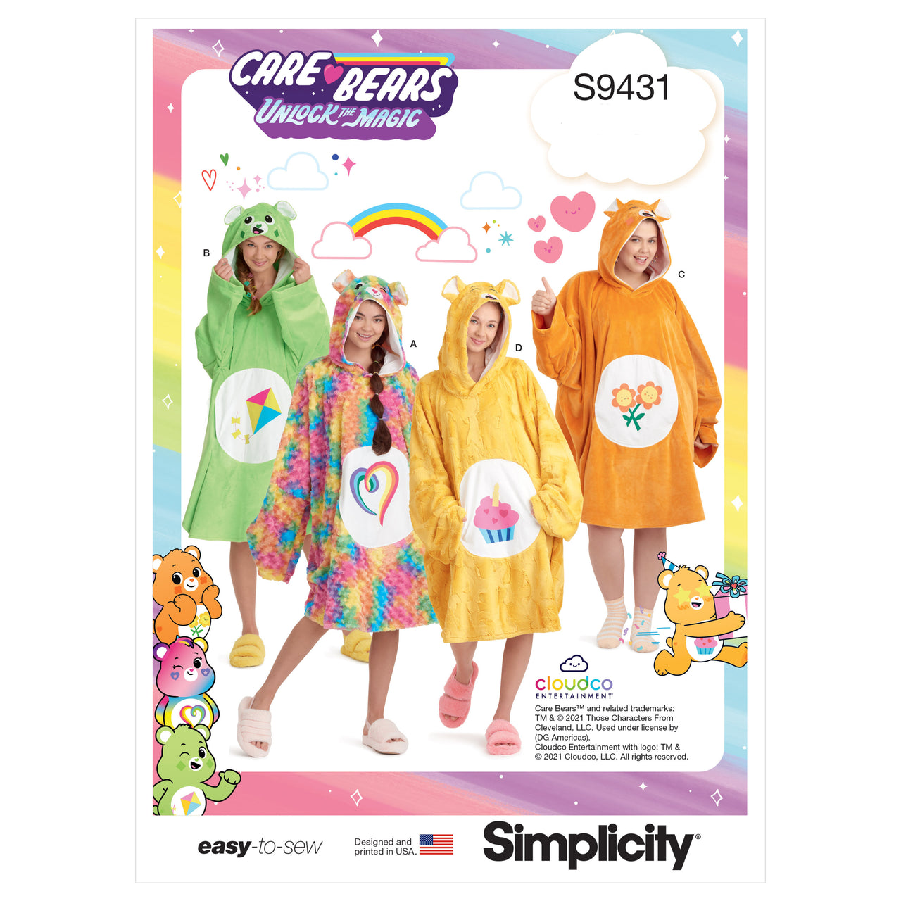 Simplicity Unisex and Teens' Hooded Wearable Blanket S9431 - Paper Pattern, Size One size