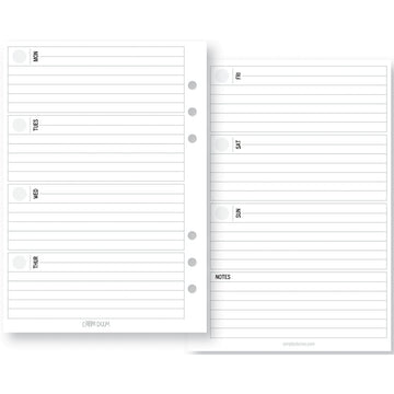 Carpe Diem Planner Essentials Double-Sided A5 Inserts 72/Pkg - Weekly Horizontal