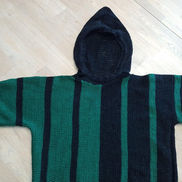 MARKUS, plain knitted hoodie with stripes for the kids
