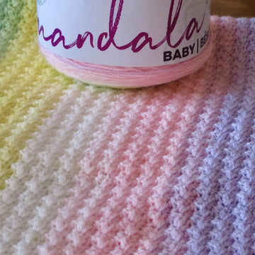 Double Rainbow Baby Blanket - Lion Brand Mandala Baby (DK) - Beginner Friendly