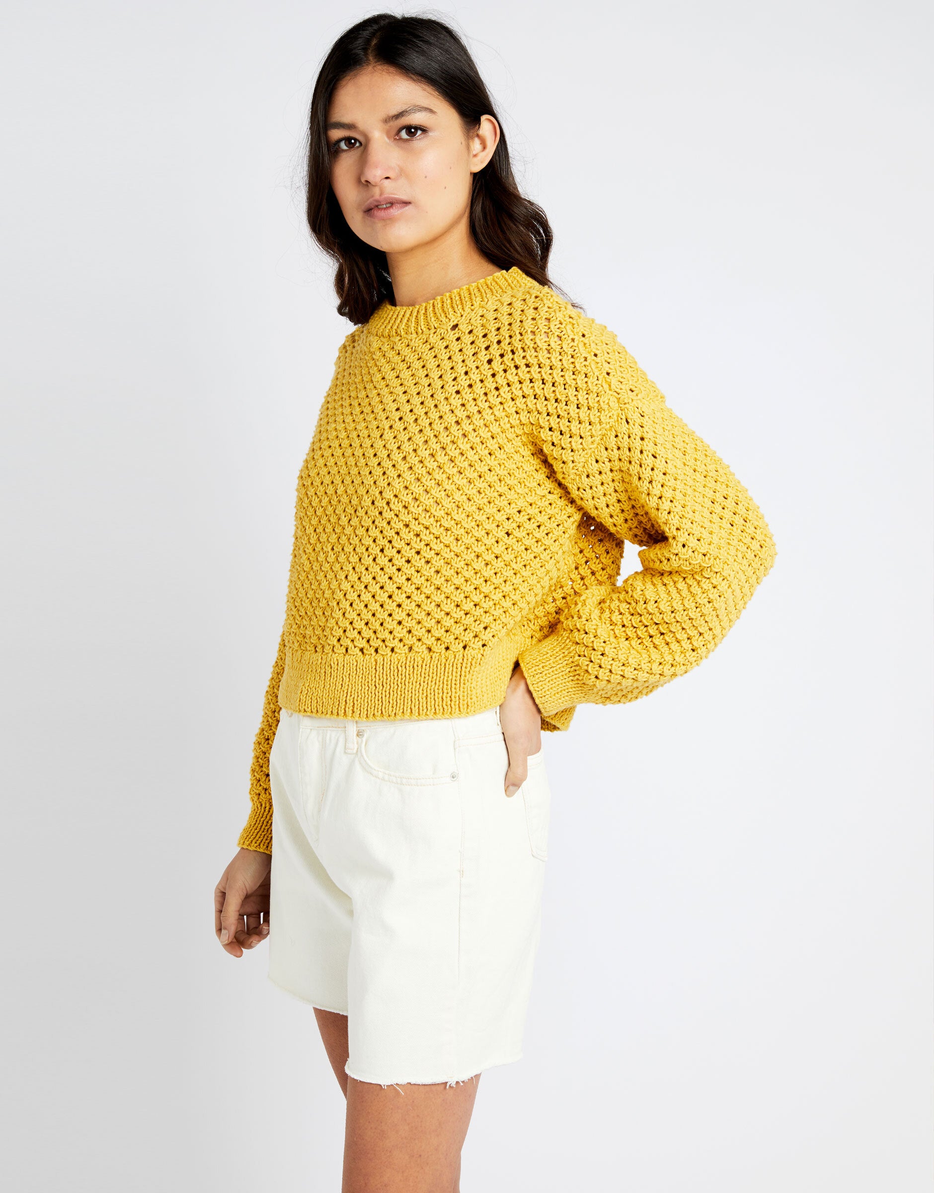 Saltwater Sweater in Wool and the Gang Shiny Happy Cotton - Leaflet