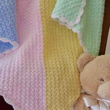 Pastel Parade Baby Blanket Crochet Pattern • C2C Suzette Stitch (DK Weight)