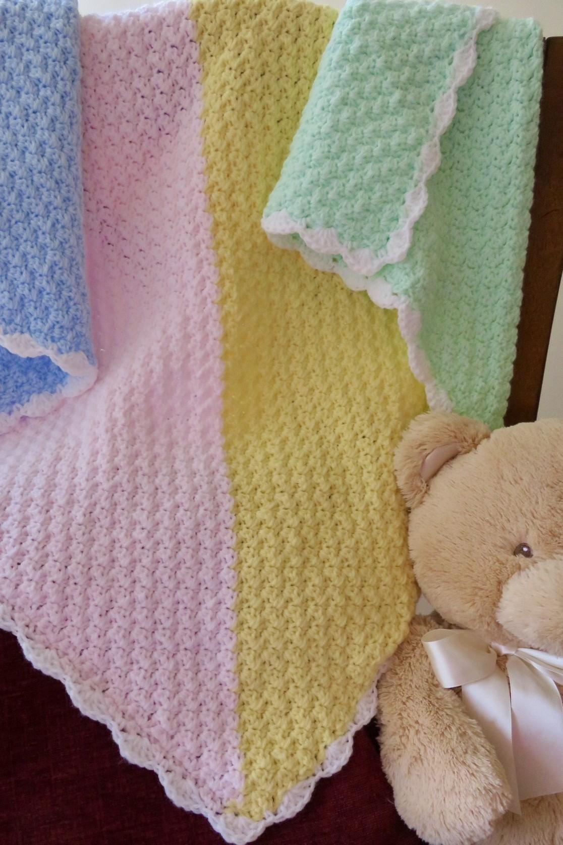 Pastel Parade Baby Blanket Crochet Pattern • C2C Suzette Stitch (DK Weight)