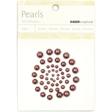 Kaisercraft Adhesive Pearls 50/Pkg - Chocolate