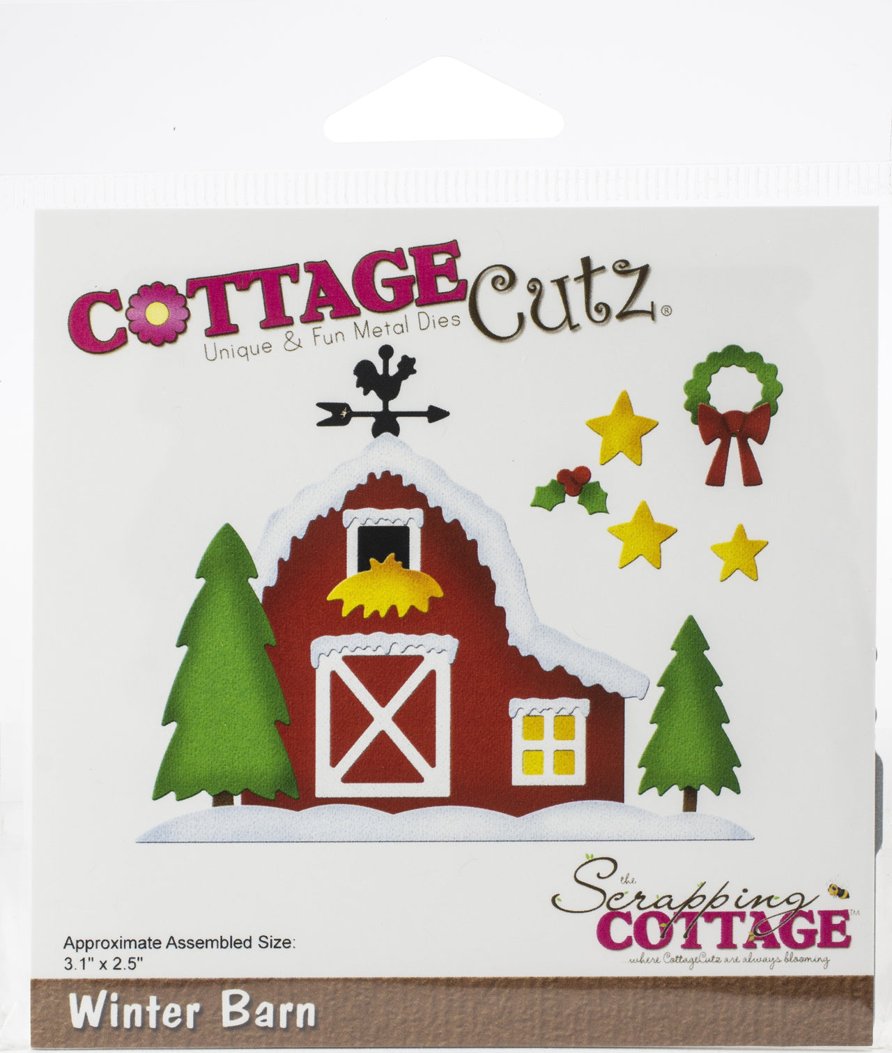 CottageCutz Dies - Winter Barn, 3.1"X2.5"