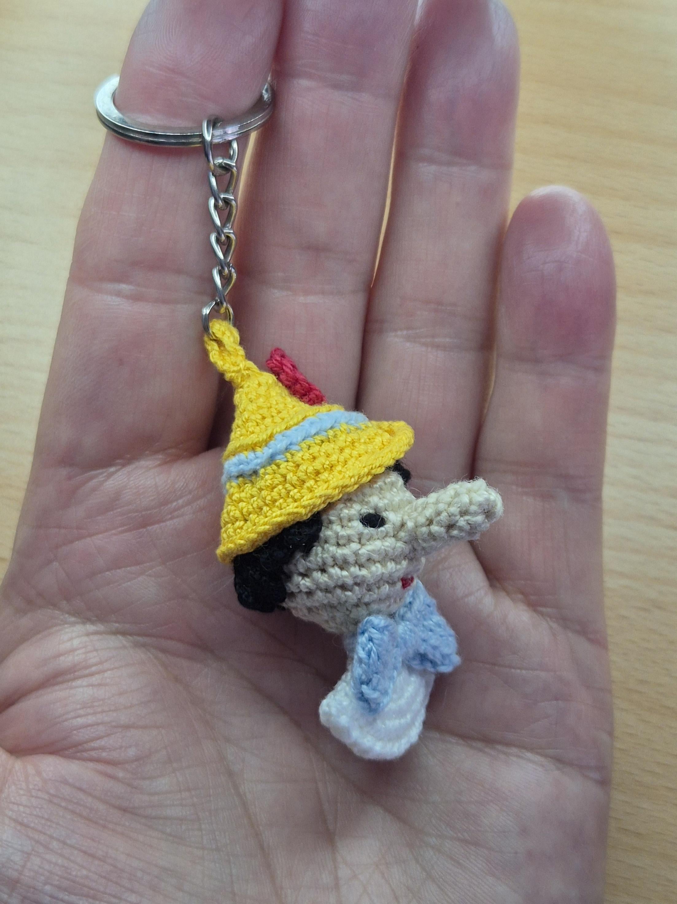 Pinocchio bust keychain