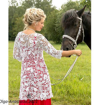 White wedding lace cardigan "Svetlana"