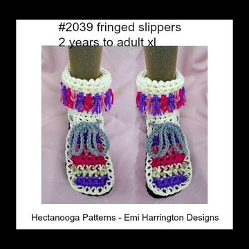 2039- FRINGED slippers