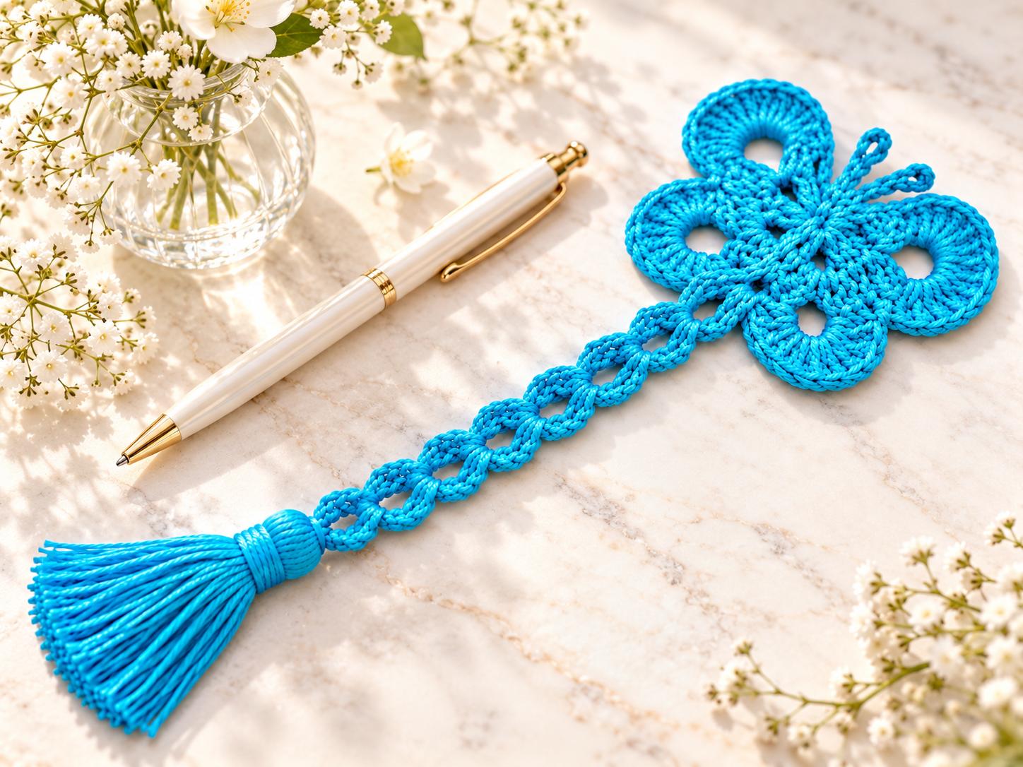 Crochet Butterfly Bookmark Pattern – PDF + Video Tutorial