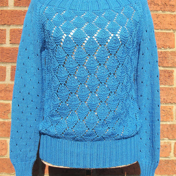 Lacy Sweater with Rib Yoke