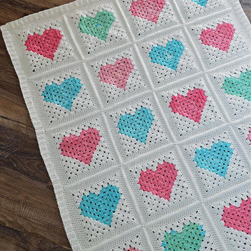 Crochet Heart Quilt