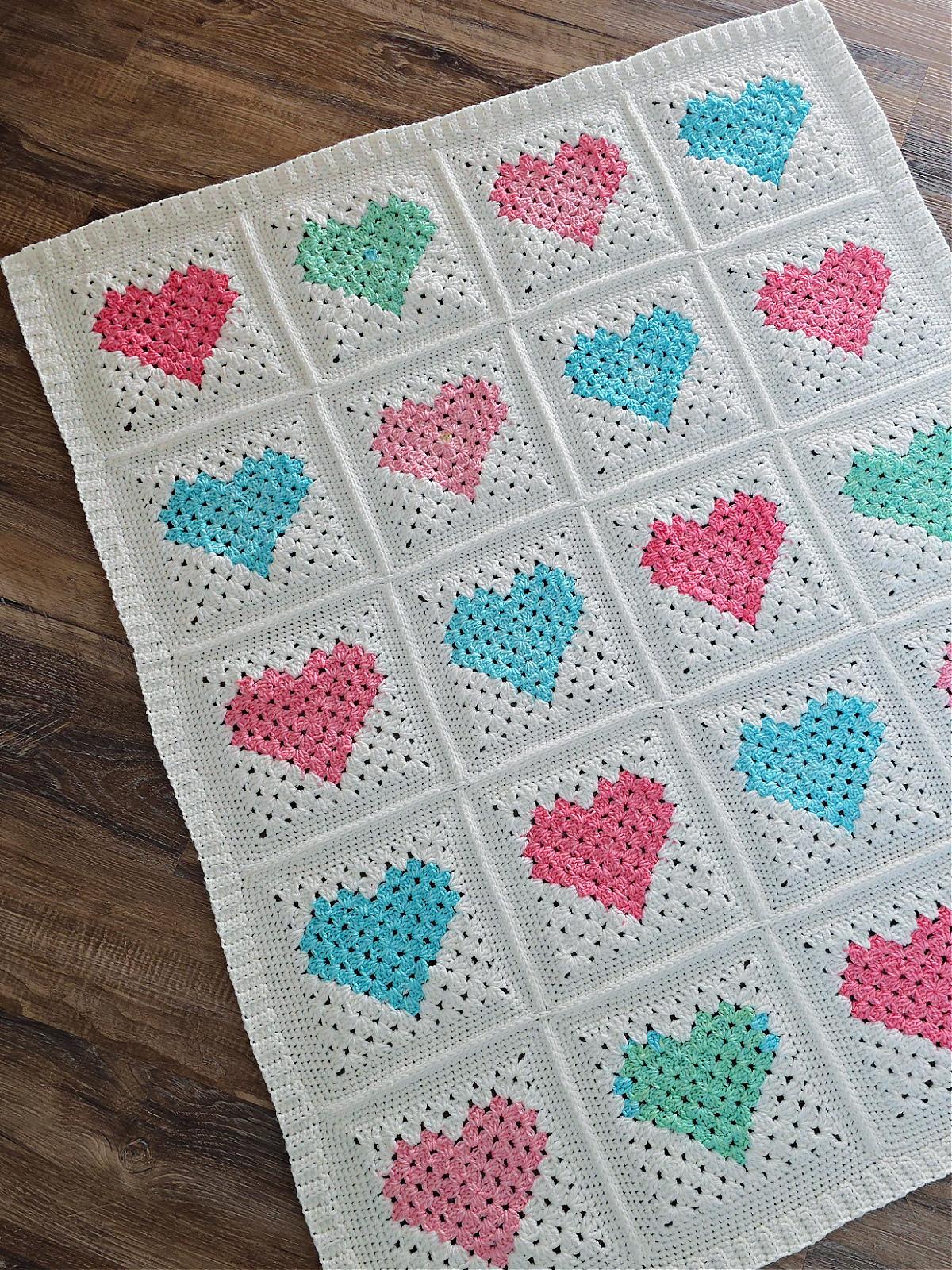 Crochet Heart Quilt