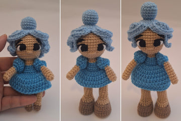 Blue Rainbow Crochet Doll 3 Levels in 1