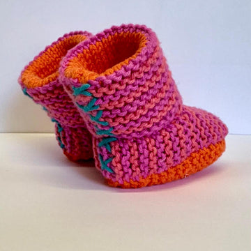 Stripey Baby Booties