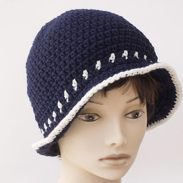 Two Color Flapper Cloche Hat