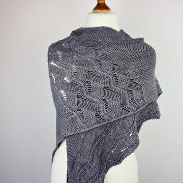 Knitting Pattern asymmetrical Shawl "The Young Mouse"