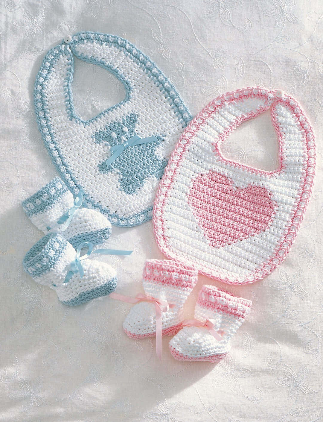 Sweetheart or Teddy Set in Bernat Handicrafter Cotton Solids