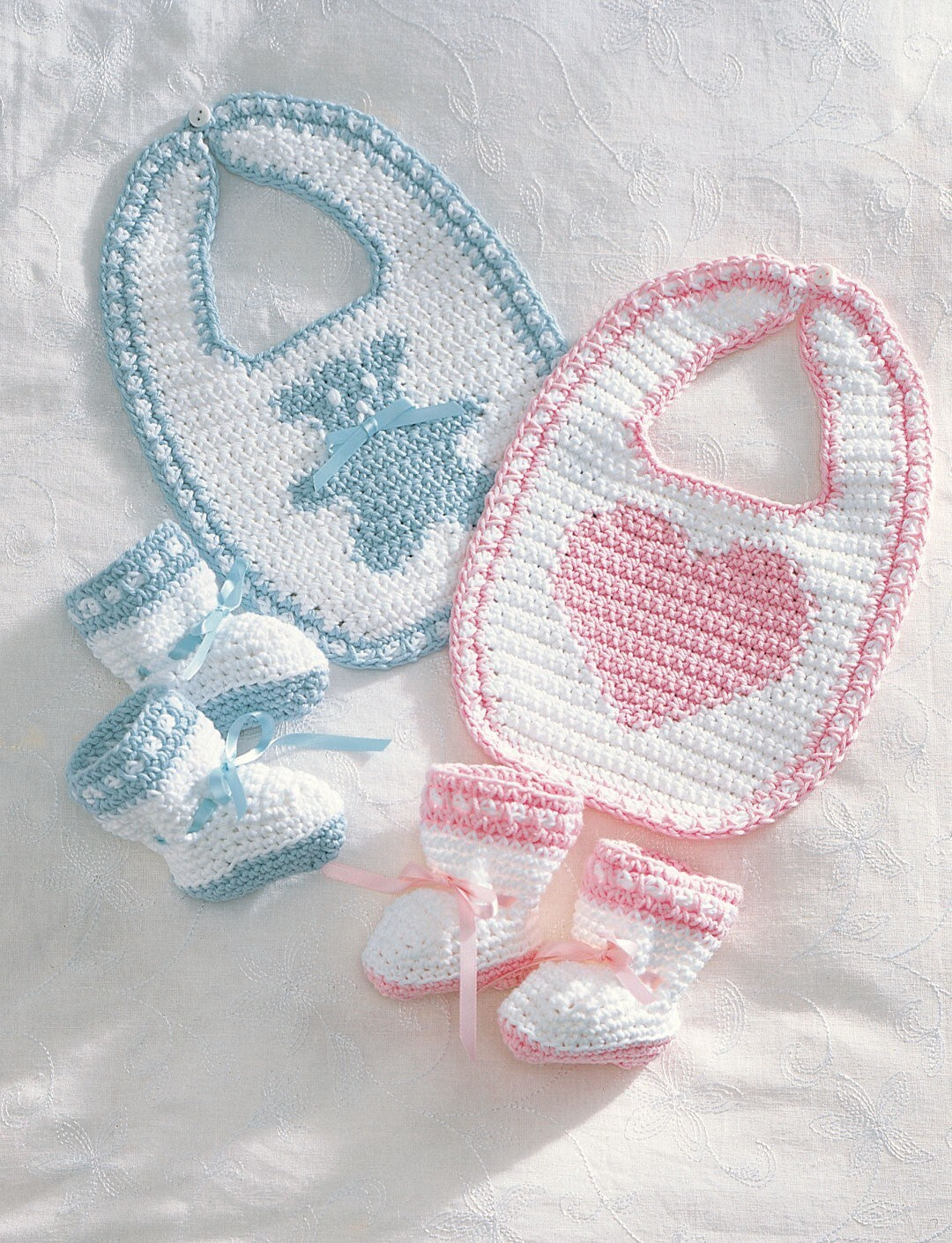 Sweetheart or Teddy Set in Bernat Handicrafter Cotton Solids