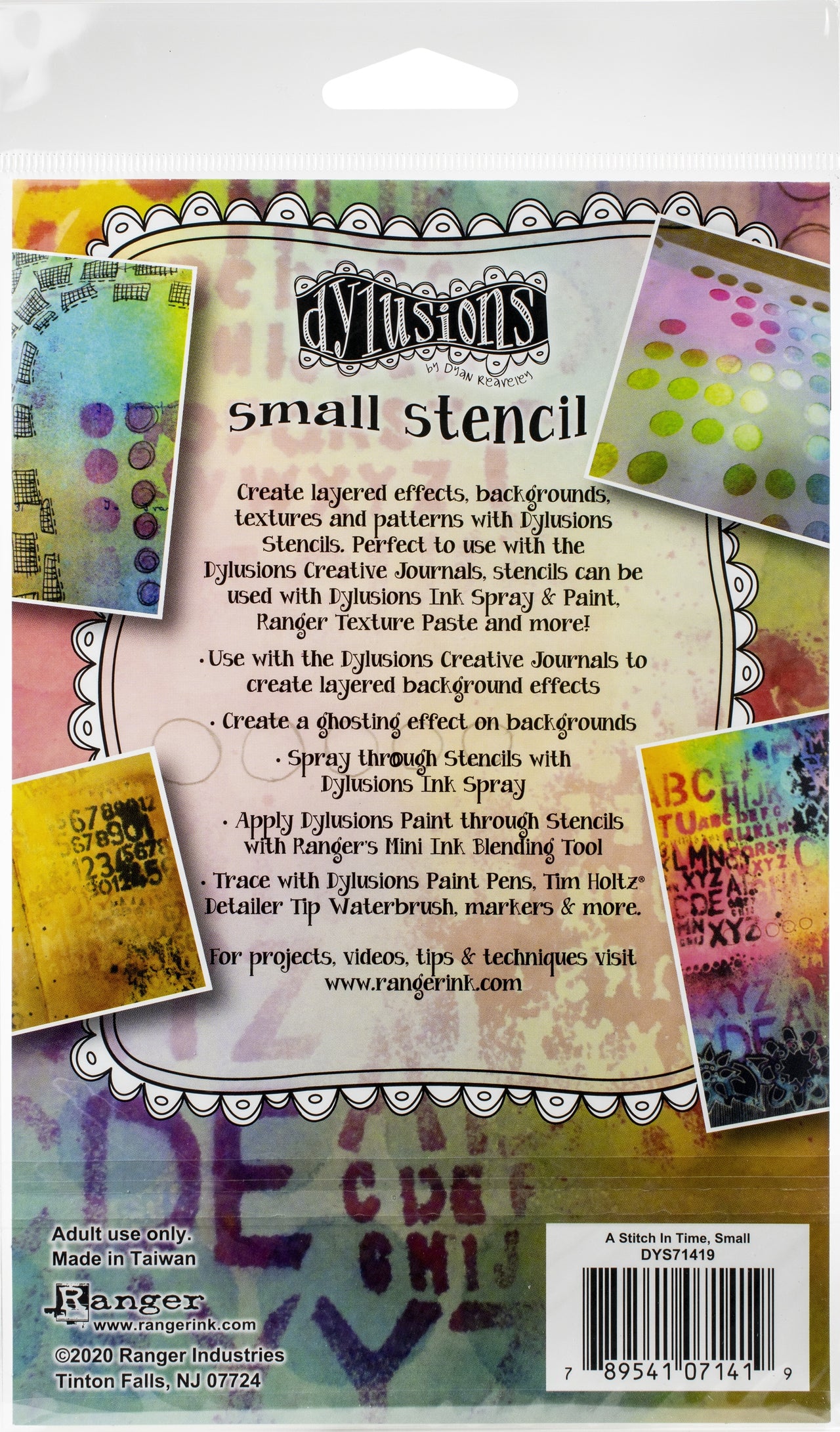 Ranger Dyan Reaveley's Dylusions Stencils 5"X8" - A Stitch In Time