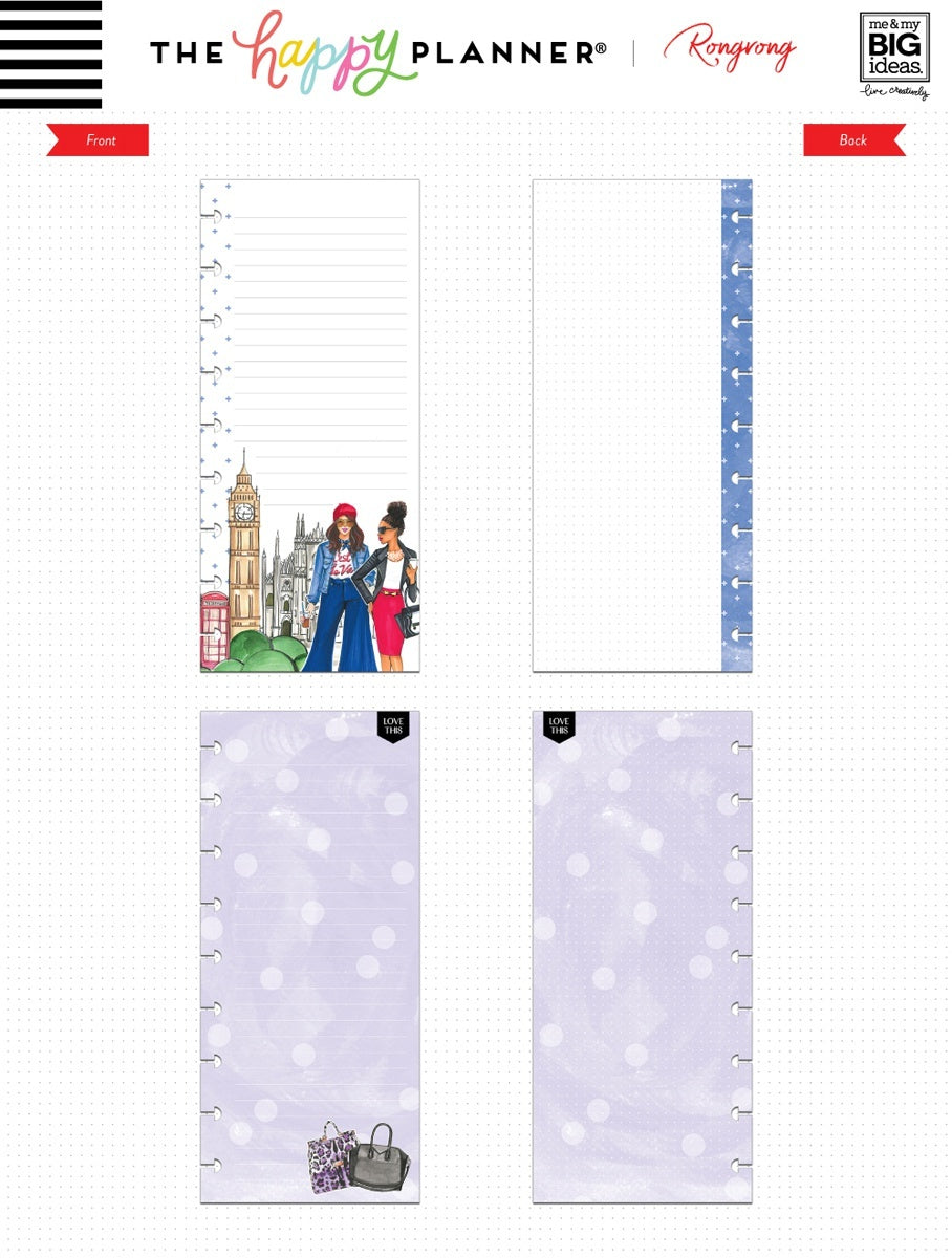 Happy Planner X Rongrong Fill Paper Half Sheet 60/Pkg - Lined Sheet