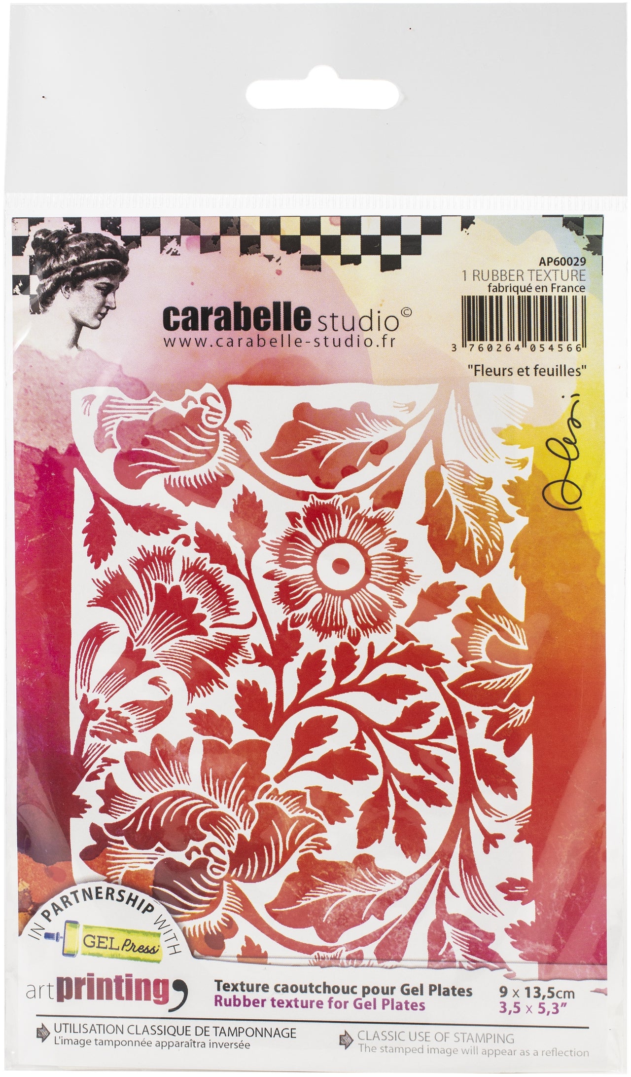 Carabelle Studio Art Printing A6 Rubber Texture Plate - Flowers & Leaves