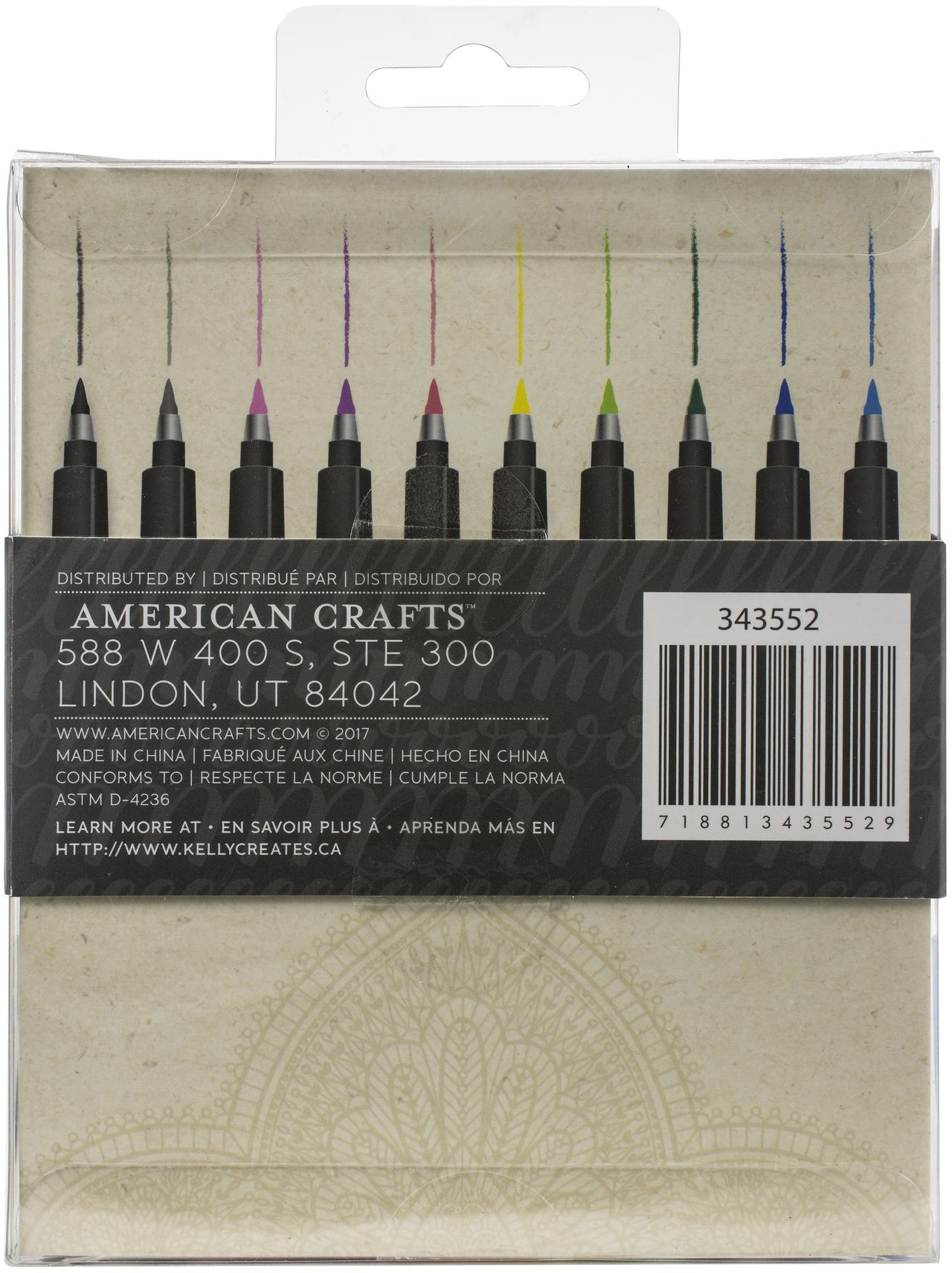 American Crafts Kelly Creates Small Brush Pens 10/Pkg - Multicolor Set 1