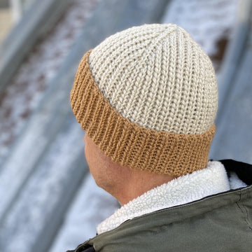 Fisherman's rib knit look crochet beanie