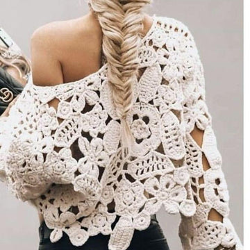 Boho Crochet Lace Oversized Sweater