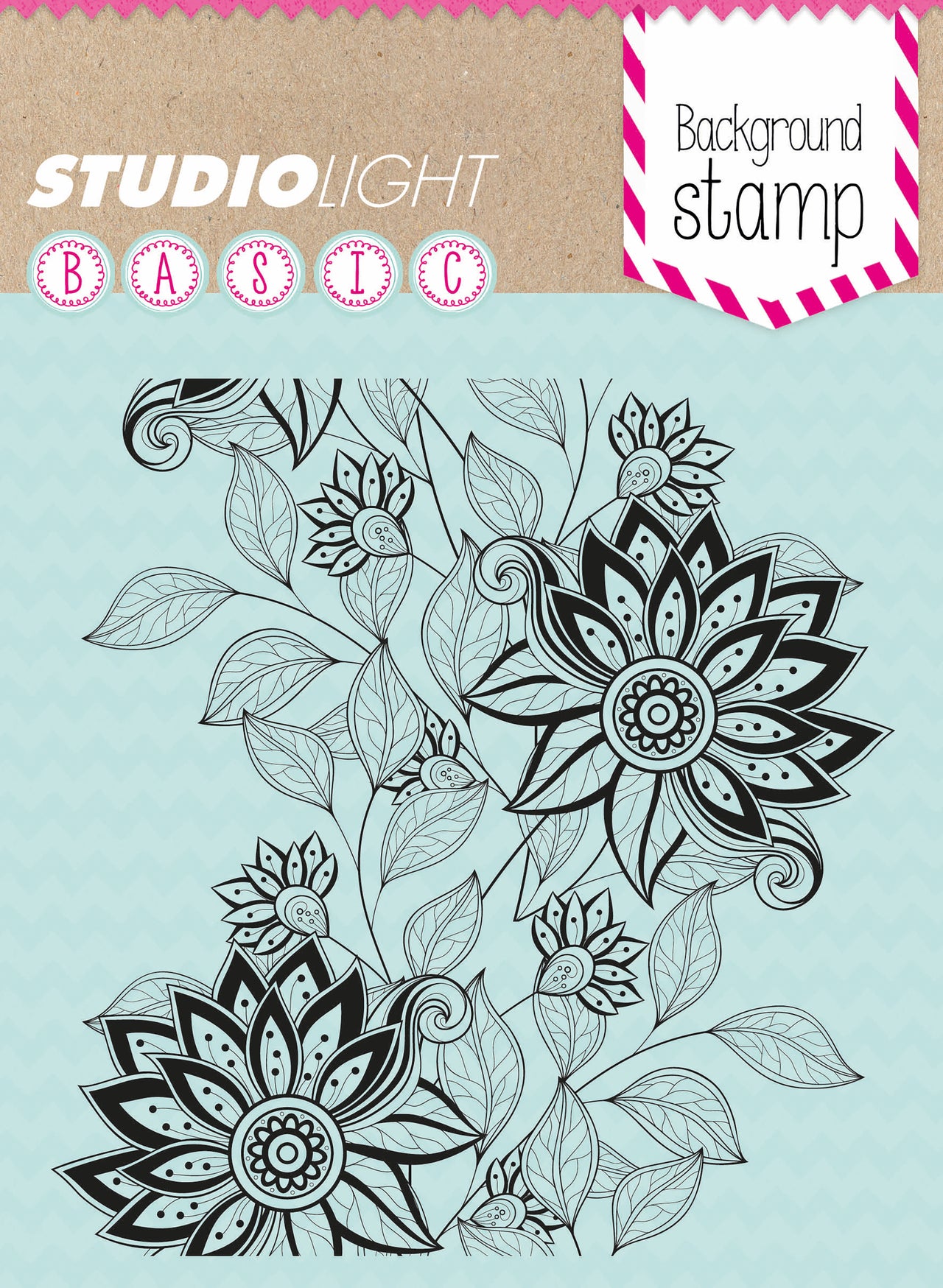 Studio Light Basic 5"X5" Background Stamp - Floral