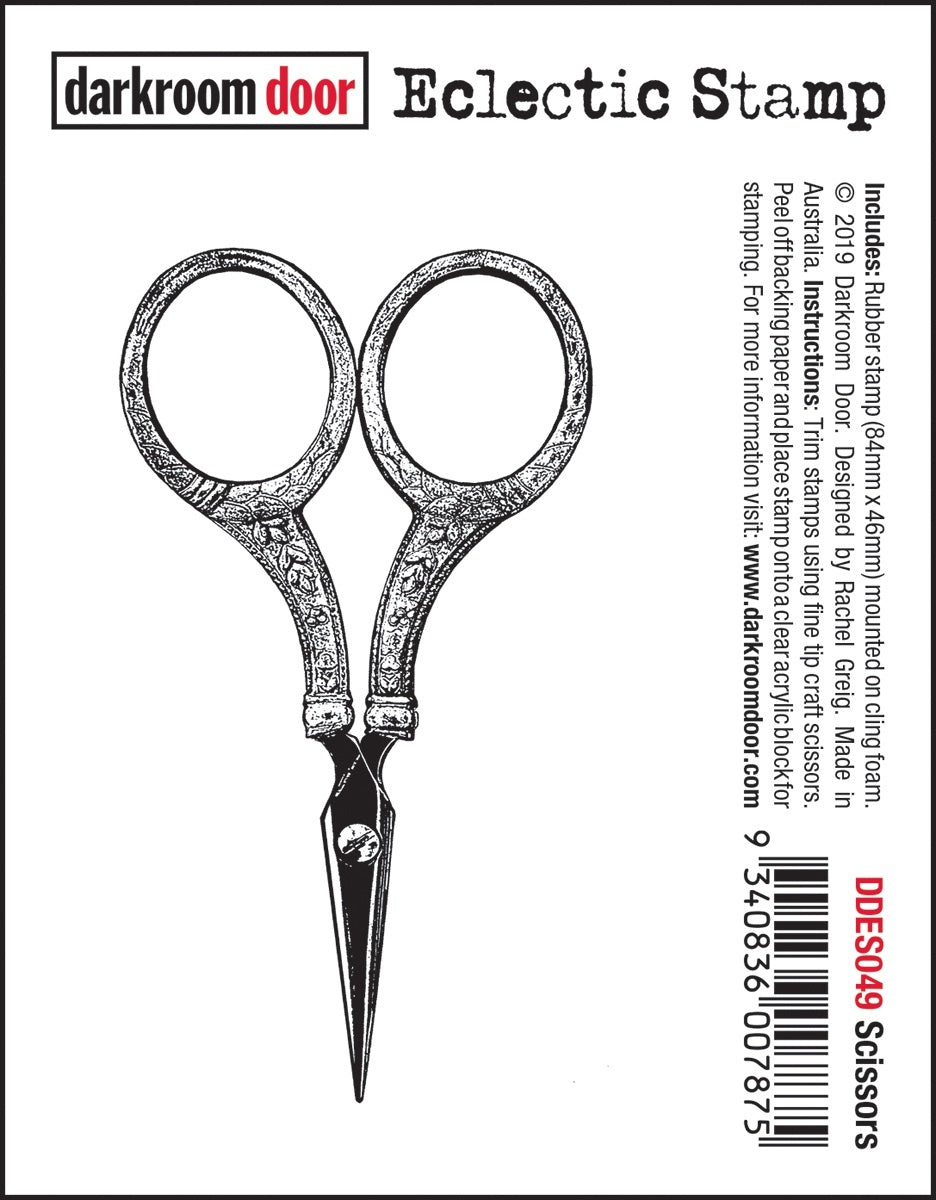 Darkroom Door Eclectic Cling Stamp 2.3"X3.3" - Scissors