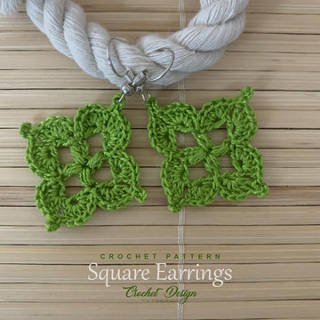 Mini Square Earrings | pdf Crochet Pattern
