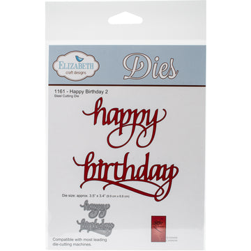 Elizabeth Craft Designs Elizabeth Craft Metal Die - Happy Birthday 2, 3.4"X3.5"