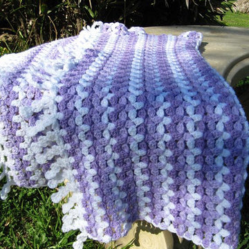 "Lilac Mosaic" Baby Blanket With Decorative Fringe